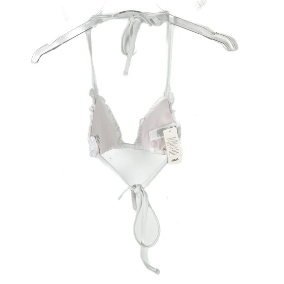 NWT Aerie Perky Triangle Bikini Top Embroidered Floral Ruffle White Size Small S - Picture 5 of 9